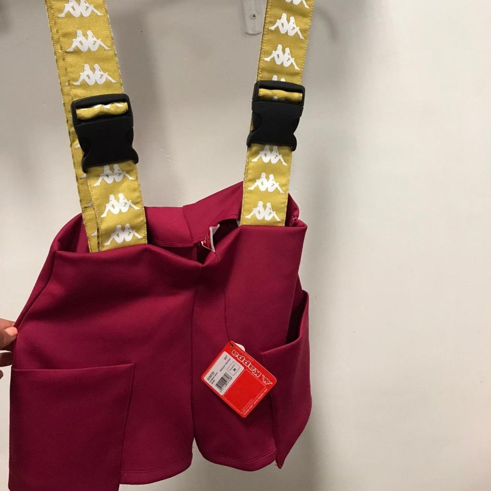 NWT KAPPA BANDA AOYAH sexy mini shorts suspenders tee tank pink M - Picture 3 of 6